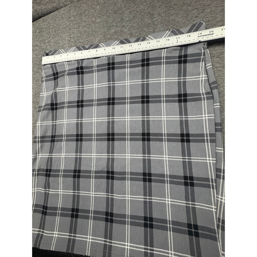 NEW Torrid Gray Plaid Pull On Mini Studio Luxe Ponte Lace Trim Pencil Skirt - Picture 11 of 12